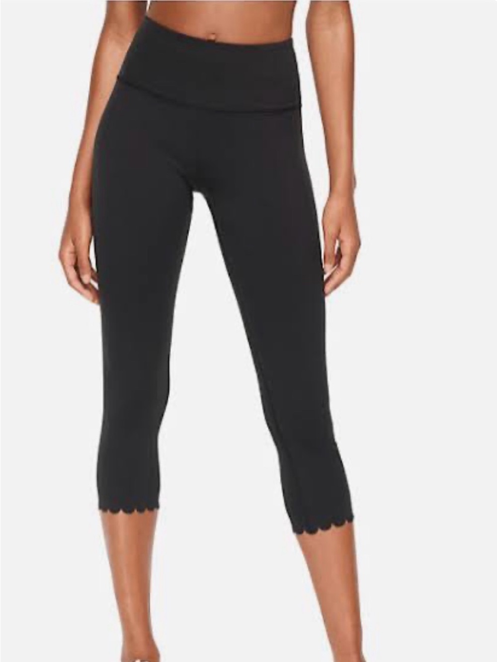 kate spade Black Scallop-Hem Leggings